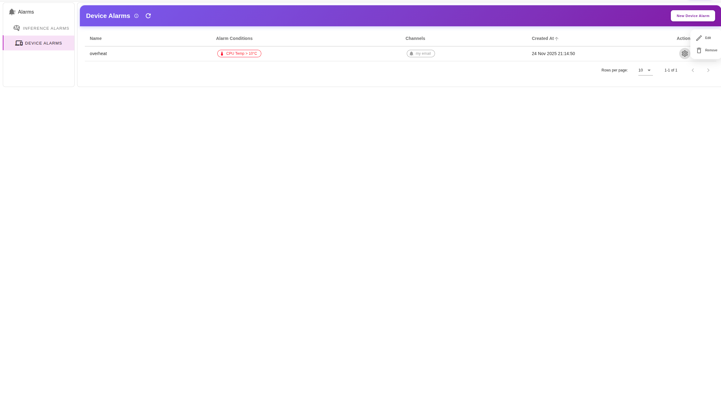 Deleting Device Alarms