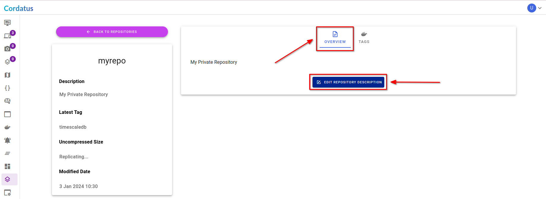 Editing Repository Description