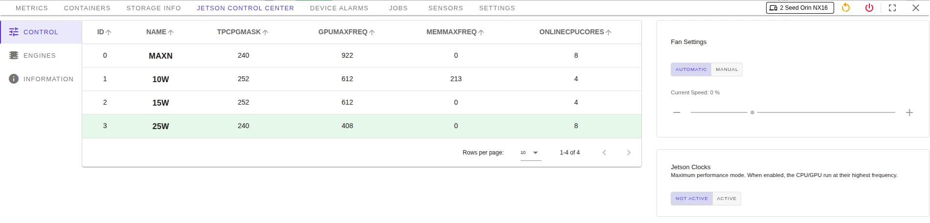 Jetson Control Center