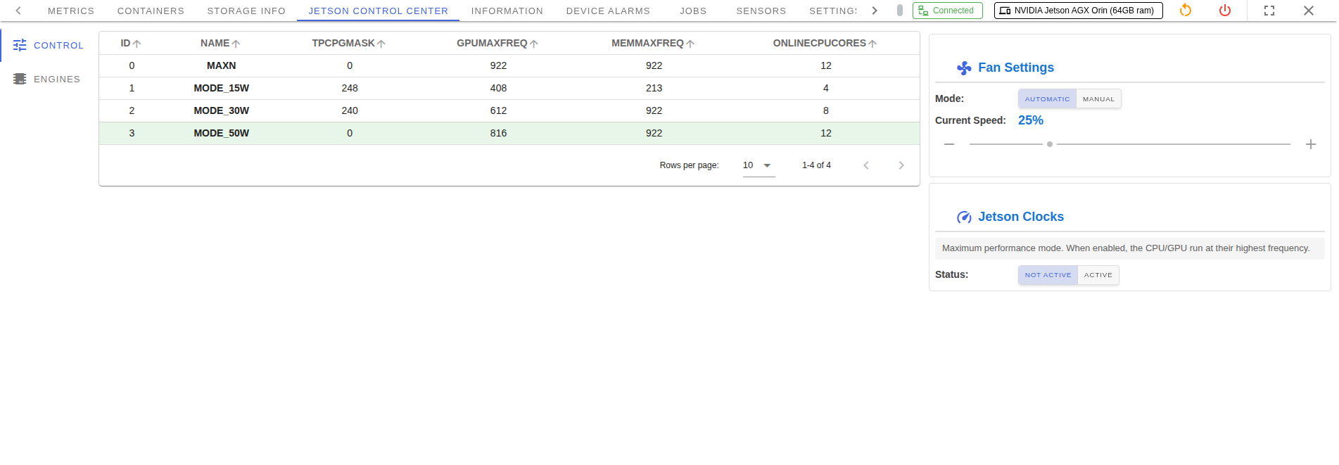 Jetson Control Center