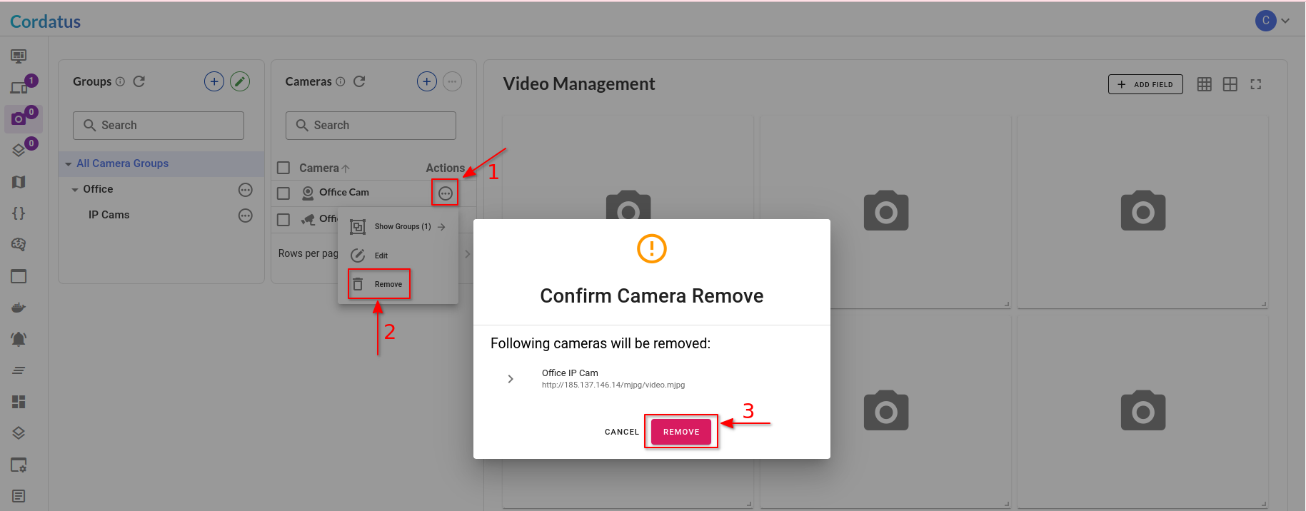 Removing a Cam